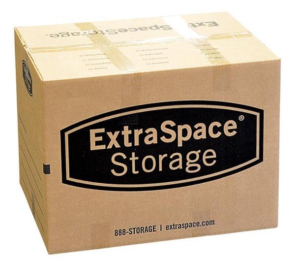 Product image of large moving box with Extra Space Storage logo.