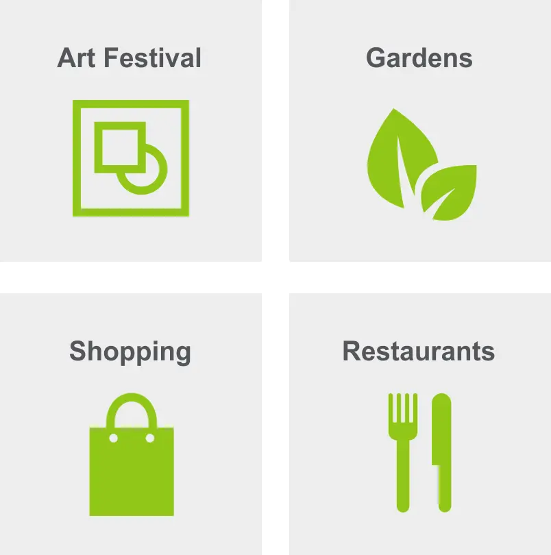 Activities in Ormewood includes an arts festival, gardens, shopping, and restaurants. 