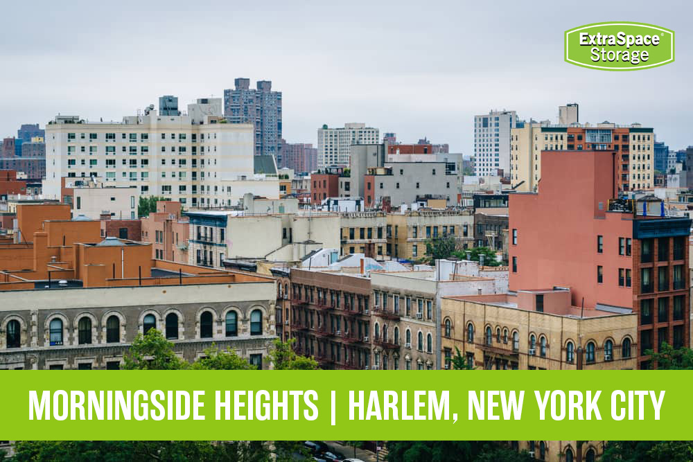 Morning Side Heights cityscape in Harlem New York City. 