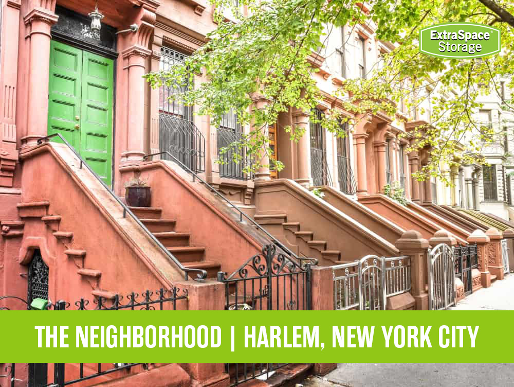 Neighborhood stoop entrances in Harlem New York City. 