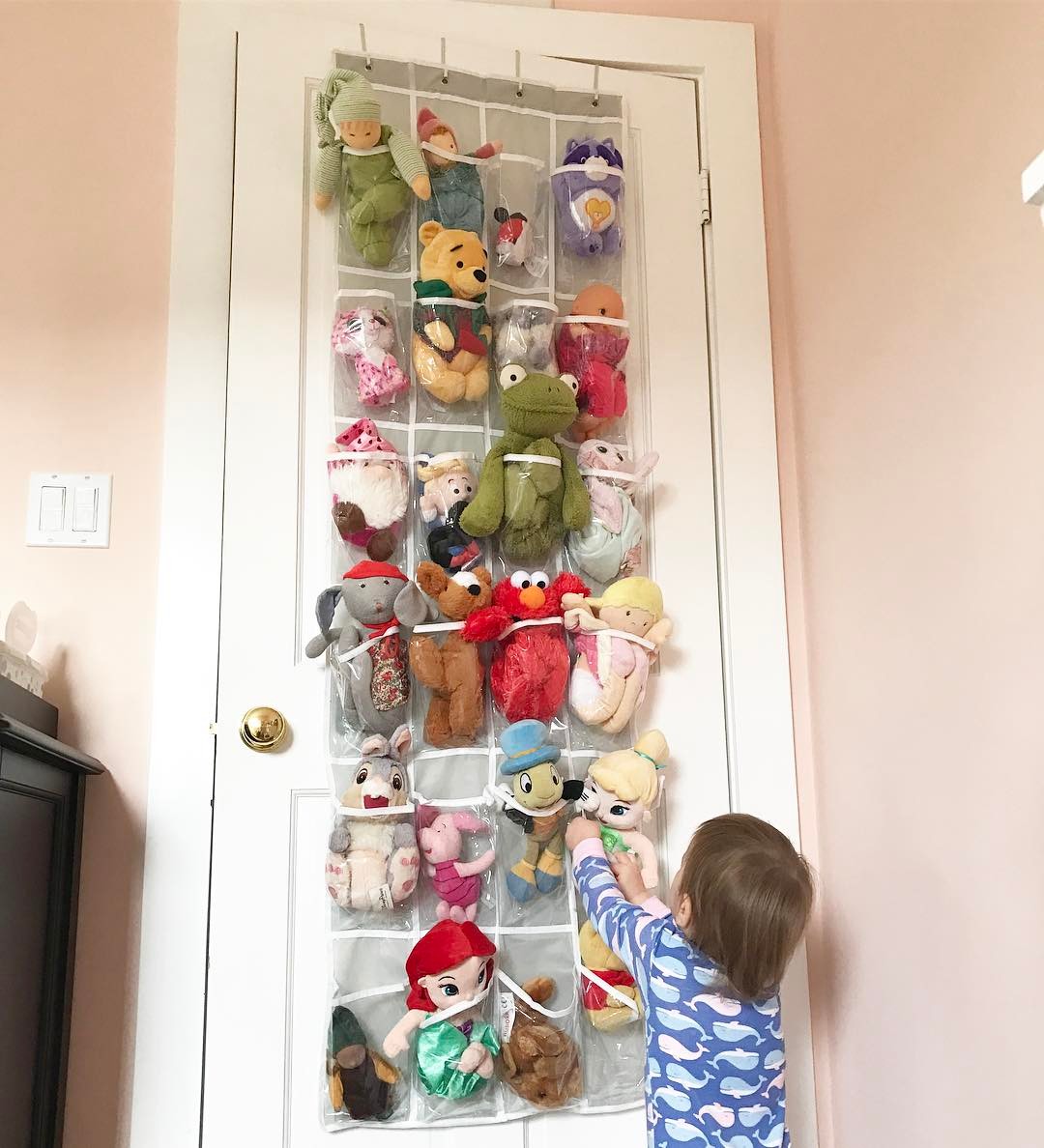 Using A Hanging Door Organizer For Stuffed Animal Storage - Small
