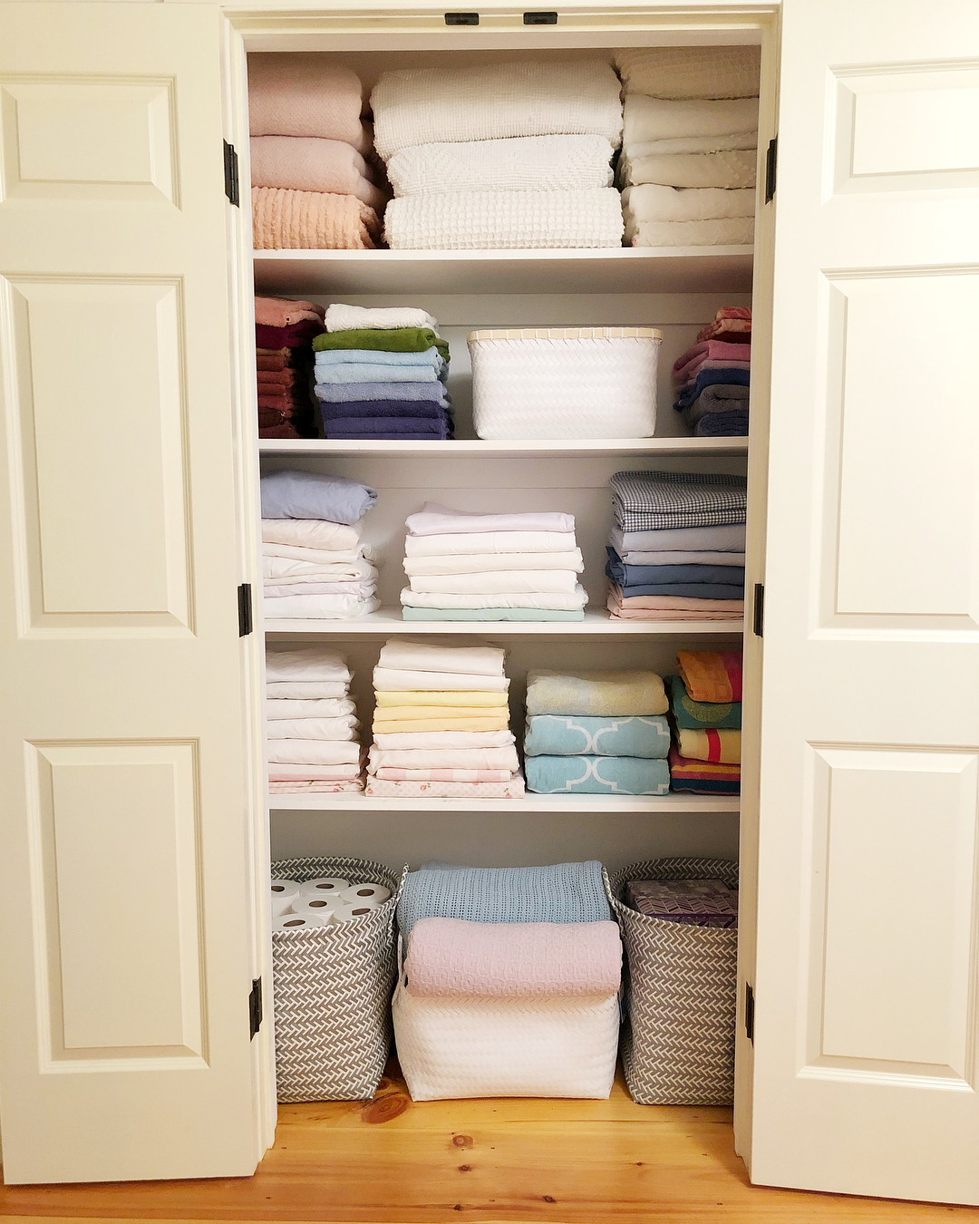 Finding Functional Storage Space In an Awkward Linen Closet - Yellow Brick  Home