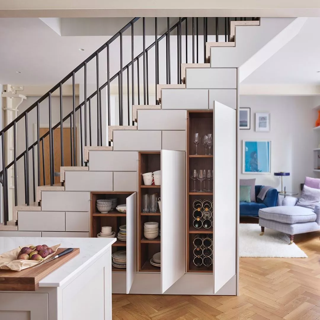 staircase shelving ideas for home appliances