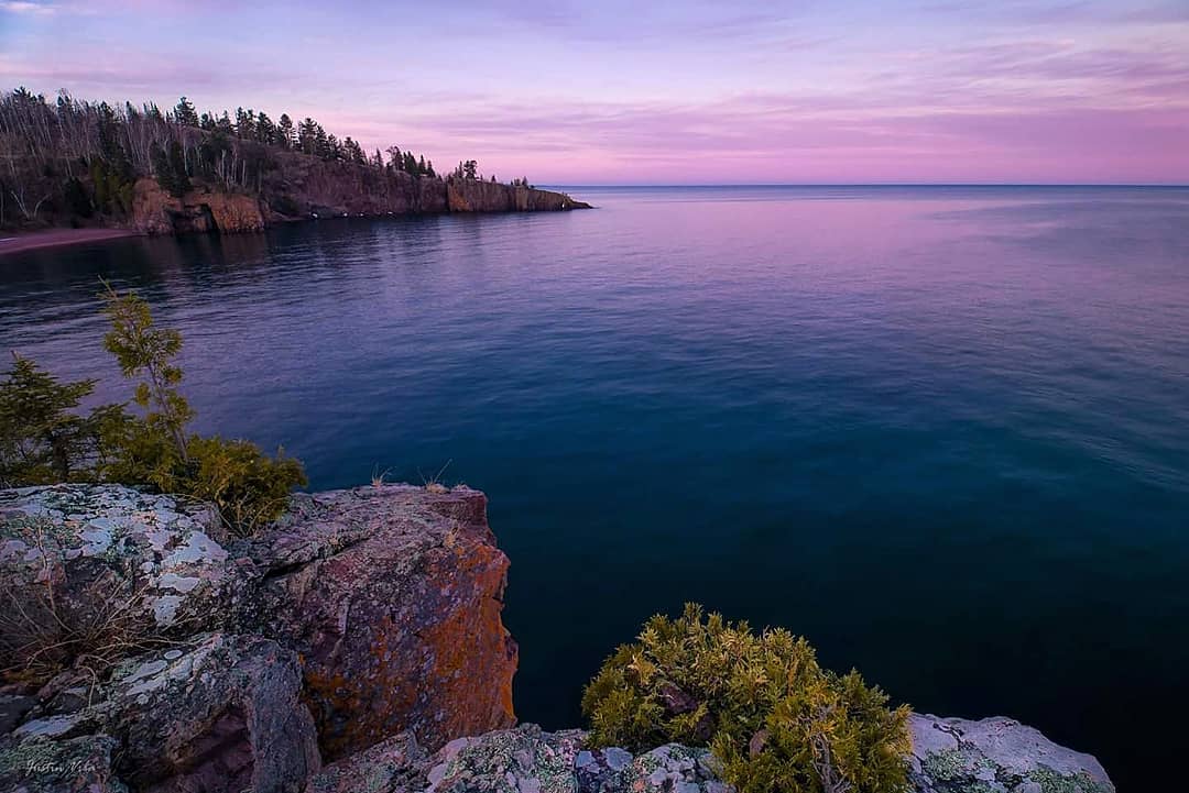 Photo of Lake Superior at Dusk. Photo by Instagram user @justin9066