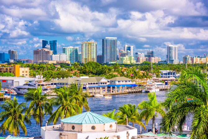 over looking Fort Lauderdale downtown area