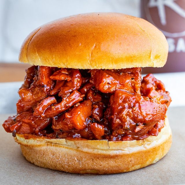 Cheer Wine Chicken Burnt Ends Sandwich from 4 Rivers Smokehouse in Tallahassee. Photo by Instagram user @4riverssmokehouse