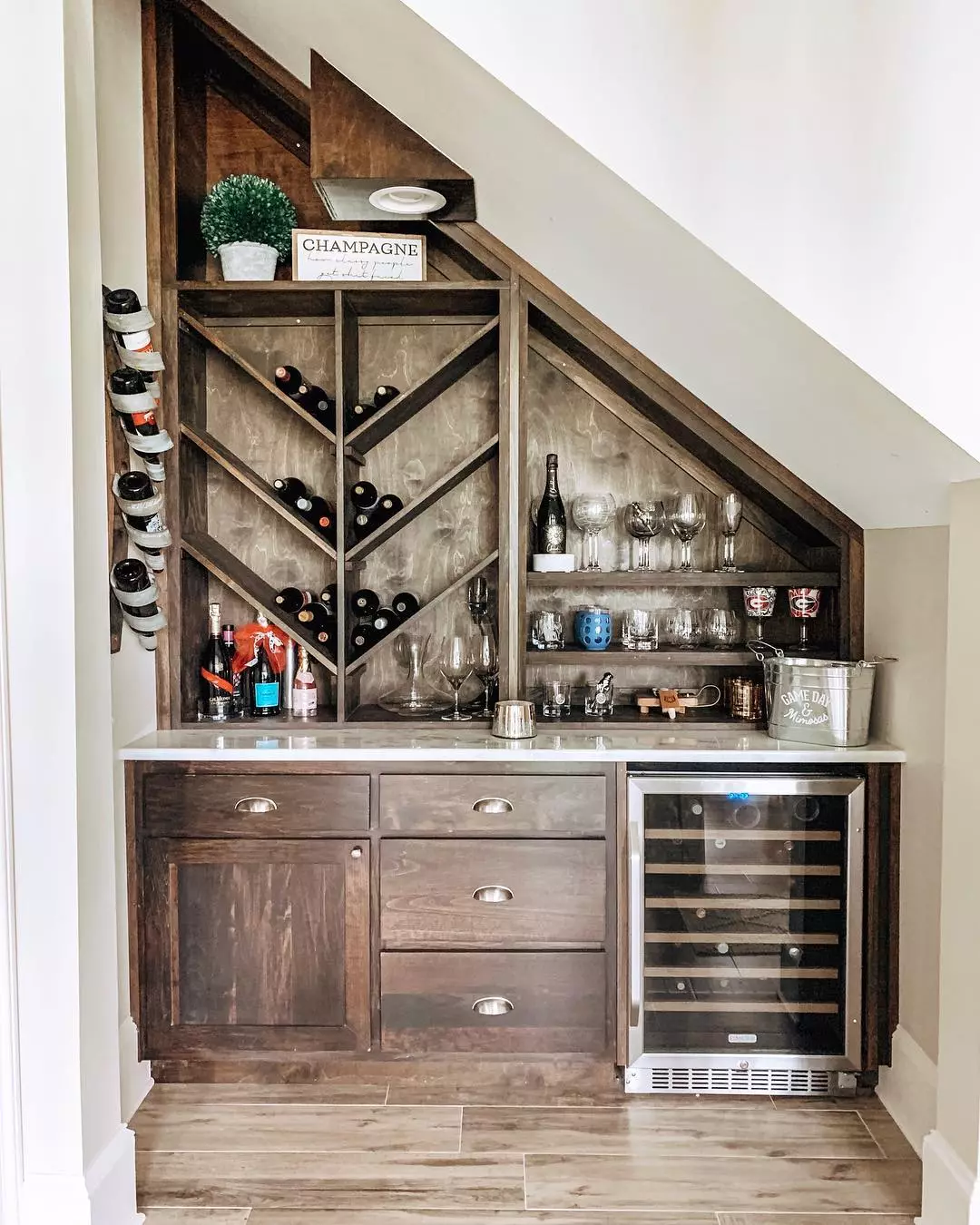 Garage / Basement Shelving + Bonus Wine/Liquor Under Stairs Storage