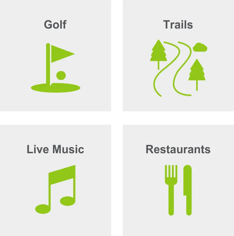 Activities in Sugar House include golf, trails, live music, and restaurants. 