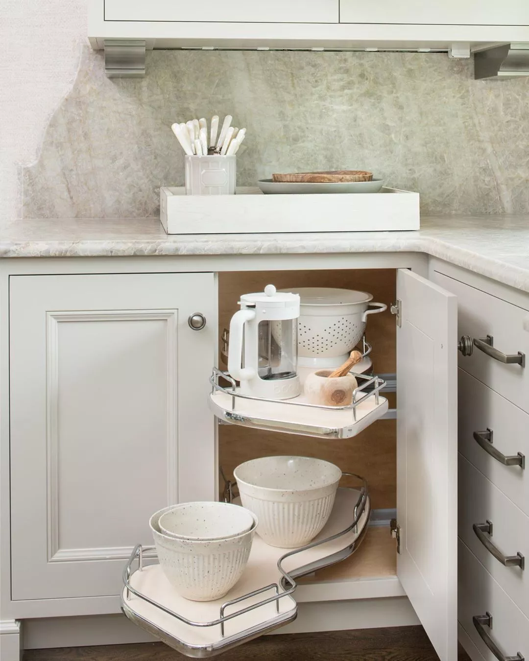 38 Handy Corner Storage Ideas that will Help You Maximize Your Space   Clever kitchen storage, Kitchen storage solutions, Corner kitchen cabinet