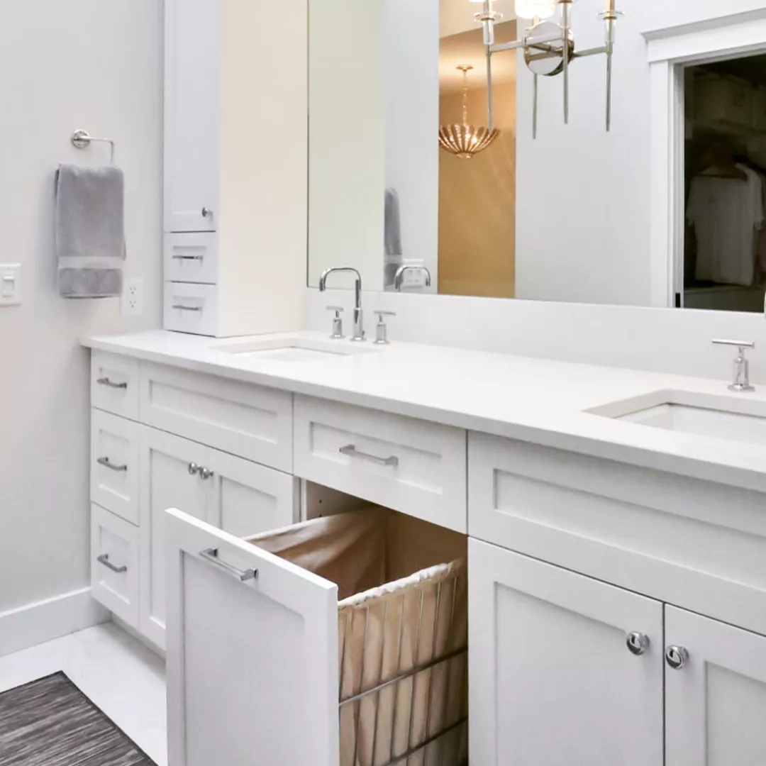 Custom Pull-Out Drawers Remove Bathroom Clutter