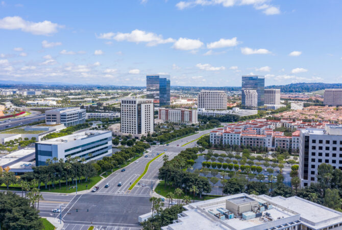 Aerial View of Downtown Irvine Skyline