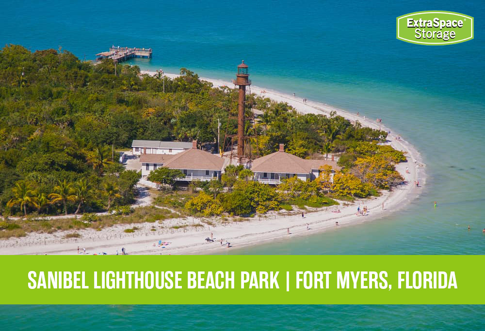 Sanibel Lighthouse at Beach Park in Fort Myers Florida.