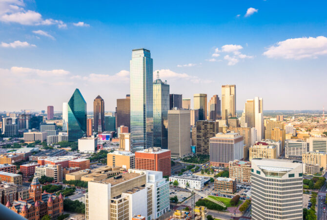 Aerial Photo of the Downtown Dallas Skyline