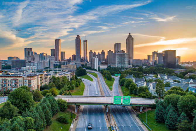 Drone Photo of the Downtown Atlanta Skyline
