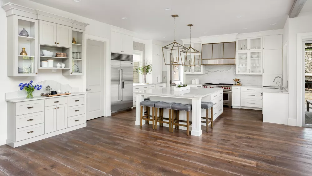 vinyl flooring kitchen white cabinets