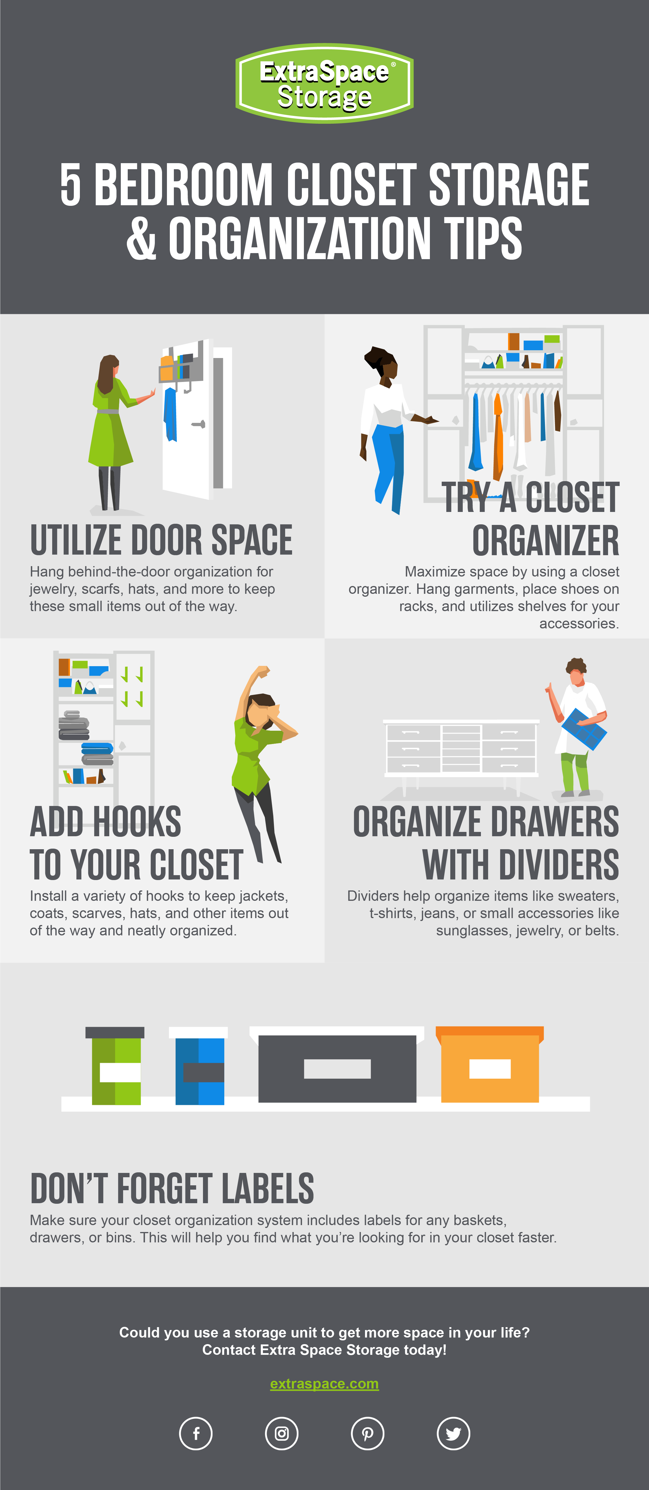 Infographic: 5 Bedroom Closet Storage & Organization Tips