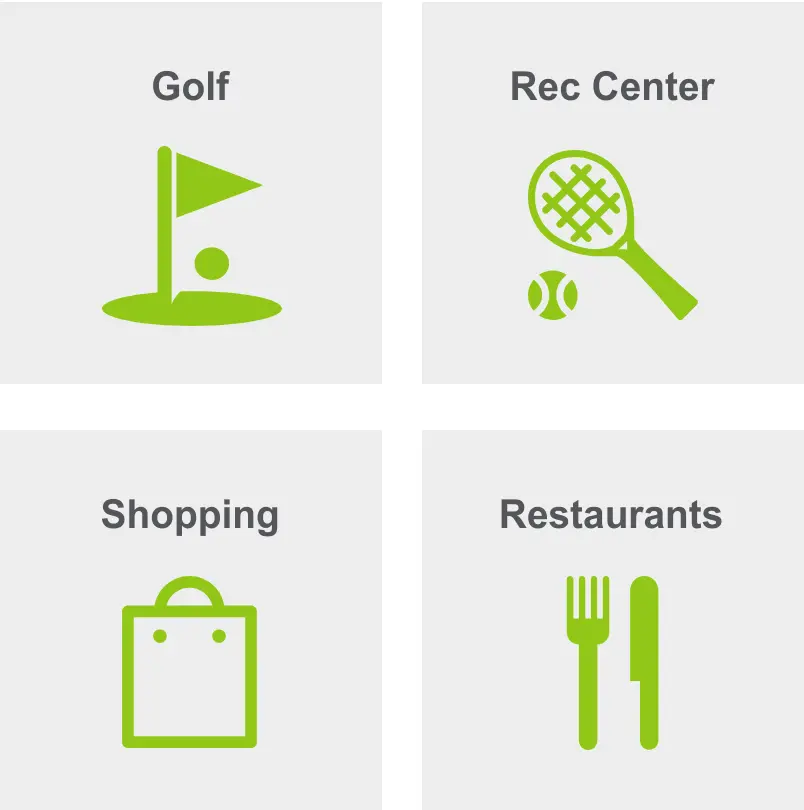 Activities in Kamm's Corners include golf, a rec center, shopping, and restaurants.