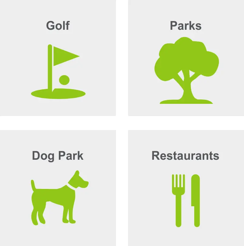 Activities in Kingsbridge include golf, parks, a dog park, and restaurants. 