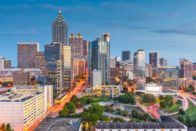 Photo of Atlanta skyline during the daytime.