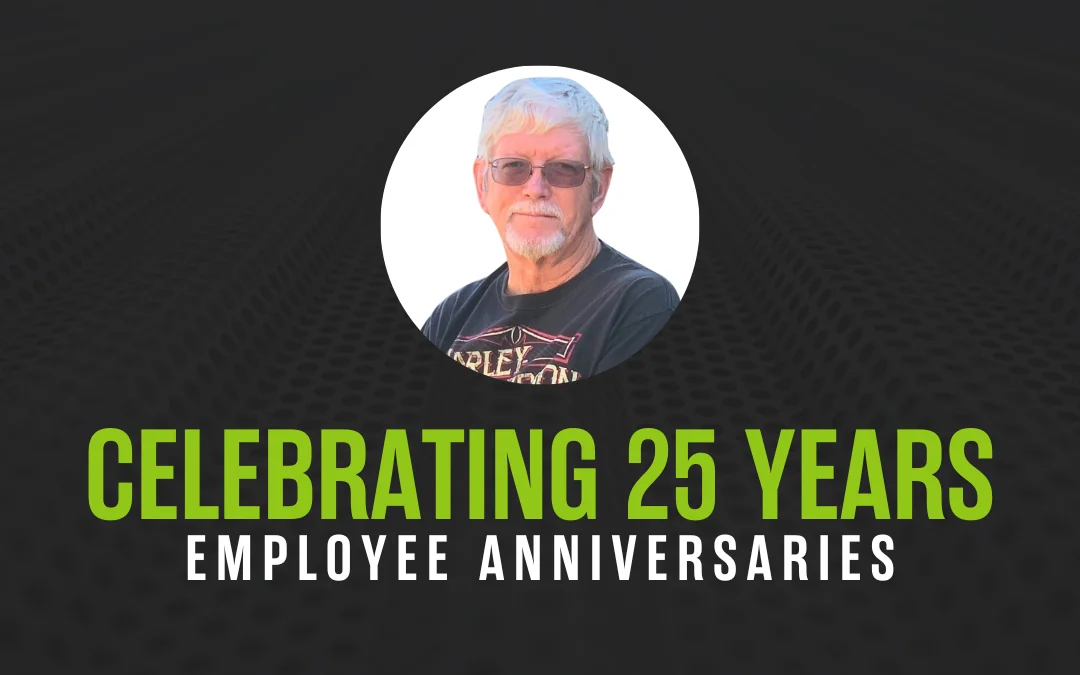 George Klages, an Extra Space Storage employee, headshot with text "Celebrating 25 Years Employee Anniversaries" below
