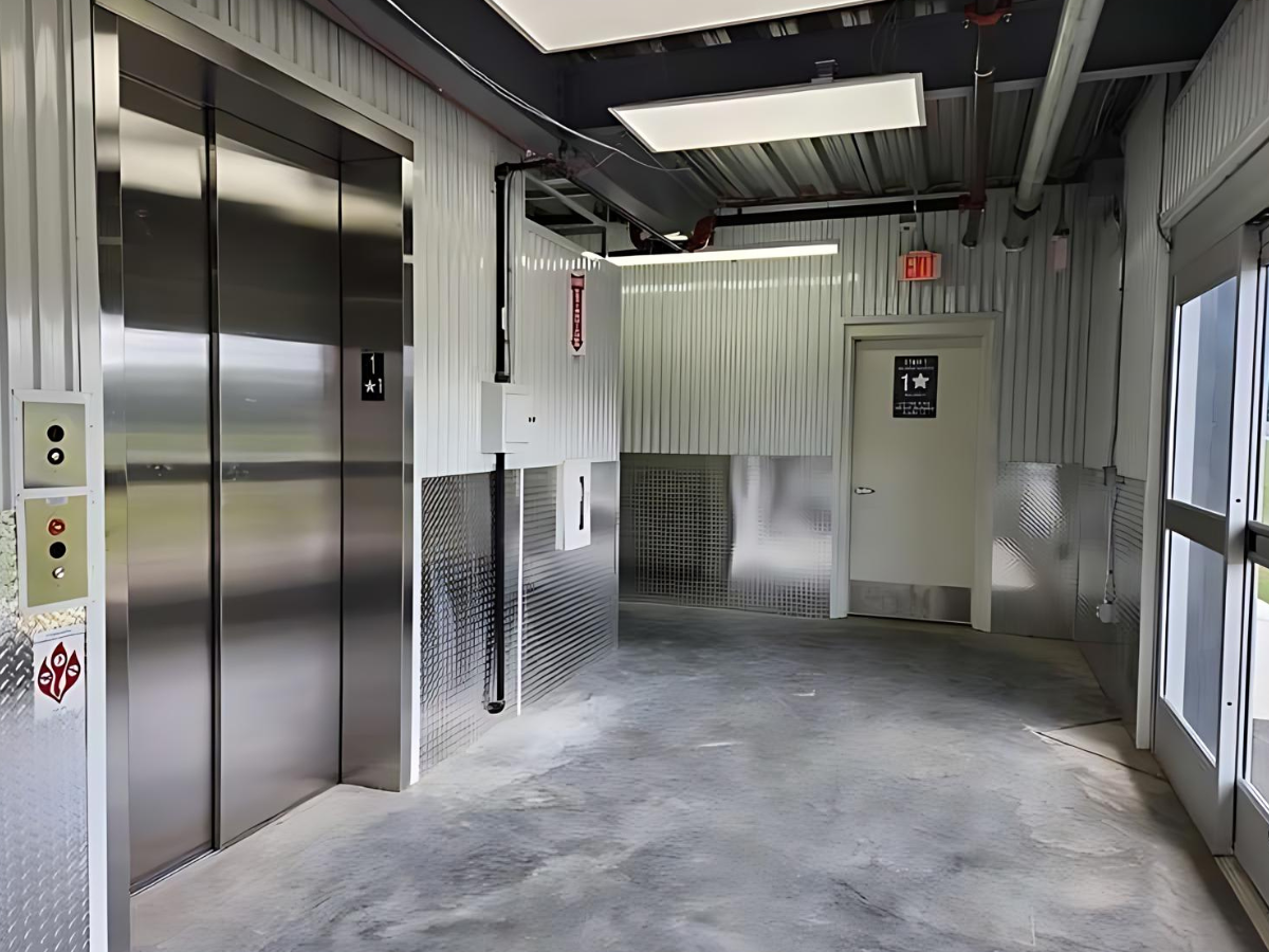 Passenger elevators at new Extra Space Storage facility at 50801 Executive Dr in Macomb, MI. 