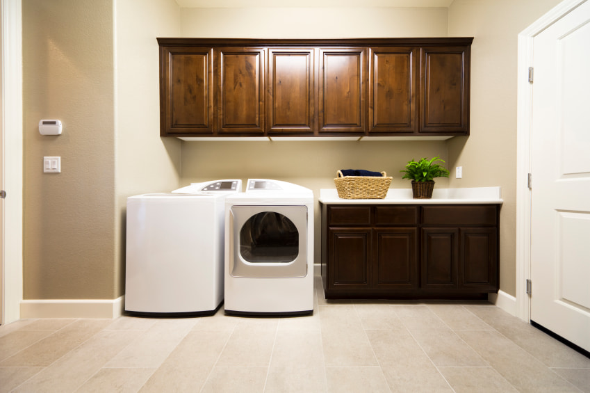 Add greenery to laundry room for pleasant atmosphere